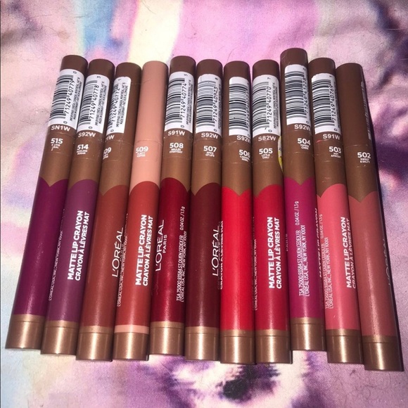 New Loreal Matte Liptick Crayon Bundle (11)- Free gifts with purchase